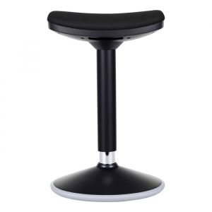 wiltec Tabouret ergonomique assis debout – 36 x 23 x 55-82 cm – Capacité max. 135 kg – Couleur noire – avec Ressort à gaz – Fauteuil de bureau,