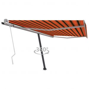 VidaXL Auvent Manuel R¿¿Tractable Sur Pied 400x300 Cm Orange Et Marron