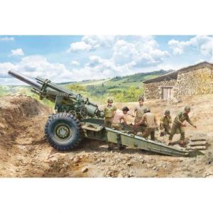 Italeri Maquette véhicule militaire : Obusier Us M1 155Mm Et Servants