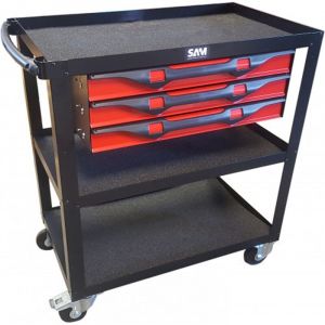 Sam Outillage Servante - 3 Plateaux Avec 3 Tiroirs