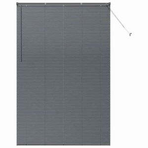 VidaXL Store De Fen&ecirc;tre Avec Des Rideaux Manuel Gris Fonc&eacute; Aluminium