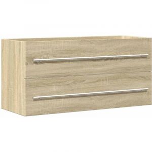 VidaXL Armoire d'&eacute;vier Ch&ecirc;ne sonoma 100x38,5x48 cm Agglom&eacute;r&eacute;