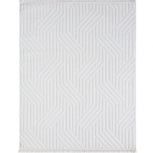 The Deco Factory Tapis À Relief Géométriques Moderne Blanc 160x230