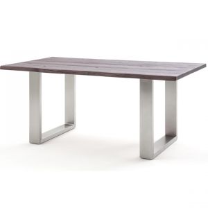 Pegane Table à manger / table diner en chêne massif teinte vieilli - L.200 x H.77 x P.100 cm -