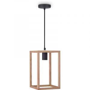 Suspension Déco Salon Luminaire Salle à Manger Lampe Chambre Bois E27 Bois, Lampe à suspension - Type 4 - Paco Home