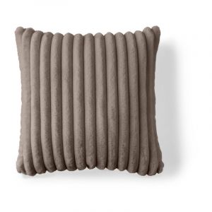 Sierra - coussin - en fausse fourrure c&ocirc;tel&eacute; - 40x40 cm - Taupe