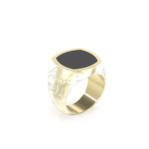Bague homme Guess Bijoux Inscription - JUMR04402JWYG Acier Doré