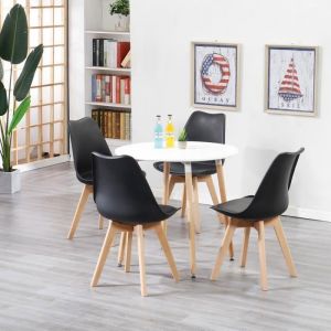 Ensembles Pour Salle À Manger-A Table À Manger Ronde Et 4 Chaises, Chaises De Style Nordique, Adaptées Aux Restaurants Cuisines Bal