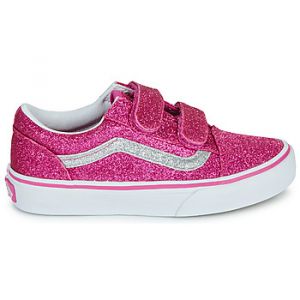 Vans Old Skool V Glitter Rose/blanc - Enfant -