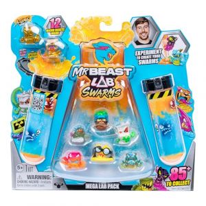 MrBeast Lab Coffret M&eacute;ga labo Atomic Swarms, Verse de l'eau, secoue Le Tube &agrave; essai et d&eacute;couvre 2 des 12 Mini cr&eacute;atures MrBeast Swarms de 2,5 cm &agrave; Collectionner, Plus de 85 &agrave; Collectionner