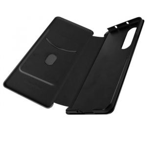 Avizar &Eacute;tui noir &agrave; fermeture avec porte-cartes et effet carbone pour Samsung Galaxy Z Fold 3