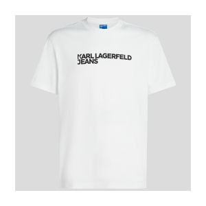 Karl Lagerfeld Jeans Homme T-Shirt &Agrave; Manches Courtes avec Logo Essentiel Coupe R&eacute;guli&egrave;re, Blanc, S