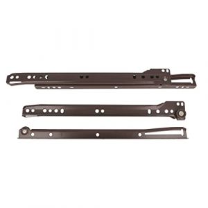 Amig - Glissi&egrave;res de Tiroir en Acier | R&eacute;sistance 18 kg | Roulettes pour Meubles | Compatible avec Armoires & Bureaux | Glissi&egrave;re Tiroir, Marron, 500 x 37 mm, Acier alli&eacute;