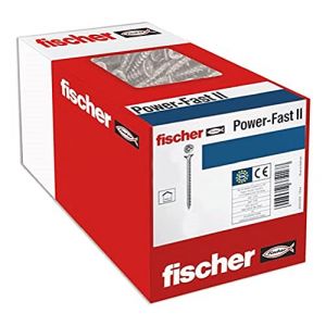 Fischer Vis à bois PowerFast II 5,0x60 Tête fraisée, empreinte PZ, zingué blanc, filetage total/Boite de 500