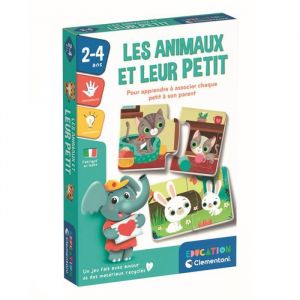 Clementoni Animaux et Leur Petit | Contient 16 Mini Puzzles et 1 Guide. | 2 Ans | 52786