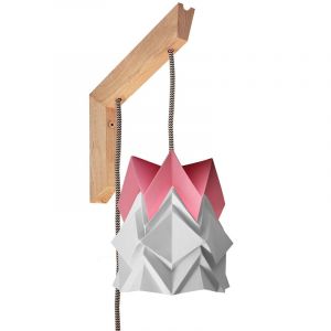 Applique en bois et petite suspension origami en papier