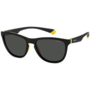 Polaroid Homme PLD 2133/S 71C/M9 Lunettes de soleil Plastique Noir / Jaune Gris Carr&eacute; Polaris&eacute;