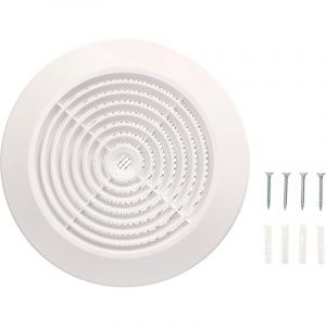 Grille d'a&eacute;ration pour montage au plafond avec bride/raccord de tuyau rond blanc (125 mm). - Kotarbau