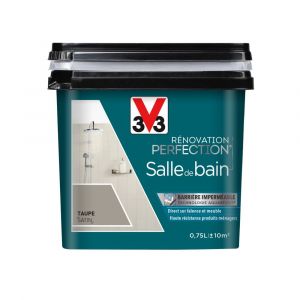 V33 Peinture Rénovation Salle de Bain Satin Taupe 750ml