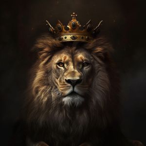 Ceanothe Tableau sur toile lion royal 90x90 cm