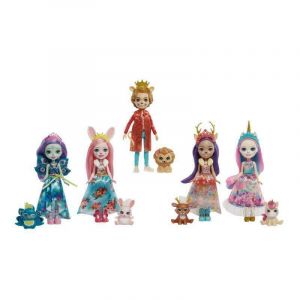 Image de Mattel Enchantimals - Pack de 5 poupées Royales (environ 15 cm) accompagnées de leur figurine ami animal - Mini-poupée - Dès 4 ans