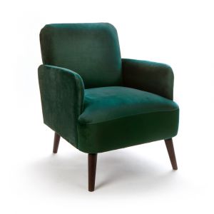 DRAWER BROOKS - Fauteuil rétro velours - Vert forêt