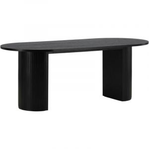 Image de Table de repas ovale Bianca 200 x 90 cm - Noir