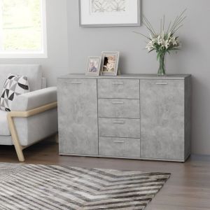 Image de VidaXL Buffet Gris béton 120x35,5x75 cm Aggloméré