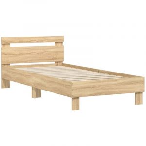 VidaXL Cadre De Lit Tête De Lit Et Lumières Led Chêne Sonoma 75x190 Cm