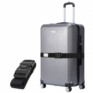 VERTICAL STUDIO "Bergen" 24" Valise gris avec sangle de bagage GRATUITE