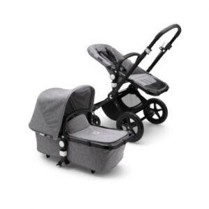 Image de Bugaboo Pack poussette cameleon3+ châssis noir + habillages gris chiné (sans capote)