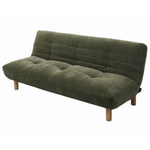 Soan - banquette 2 places convertible clic-clac en velours texturé - vert