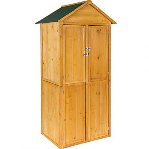 Image de TecTake Armoire de Jardin Remise pour Outils abri d'atelier en Bois avec Toit en Pente | env. 80,5 x 60 x 213,5 cm