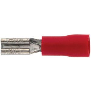 Dhome Fiche femelle pré-isolé rouge Ø 6,35 mm - 0,5 à 1,5 mm² - lot de 10
