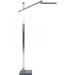 Beliani Lampadaire Argenté en Matériaux Synthétiques 144 cm à led Bras Réglable Aquarius