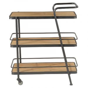 Image de Kosyform Desserte Design Industriel En Pin Massif Et Structure M&eacute;tal Soon