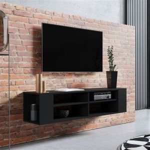 Image de Selsey WERI Meuble TV 140 cm noir style moderne