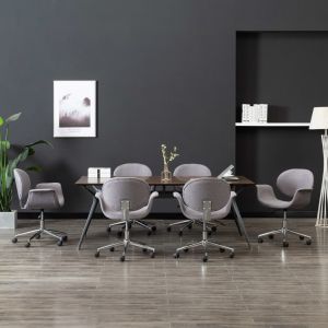 VidaXL Chaises pivotantes de salle à manger 6 pcs Gris Tissu