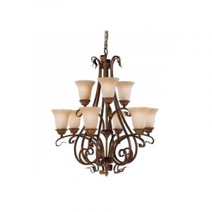 Feiss Elstead - Suspension Sonoma Valley, couleur &eacute;caille de tortue, 9 ampoules