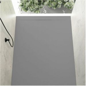 Stano Receveur de douche 70 x 130 cm extra plat COVER en résine surface ardoisée béton - Gris