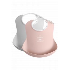 BabyBjörn Bavoir, lot de 2 - Gris/Rose pastel
