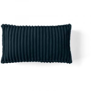 Stella - coussin - en velours côtelé grosses côtes - 32x57 cm - Bleu marine