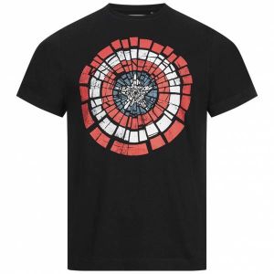 Captain America Shield Marvel Comic Shield Hommes T-shirt FBMTS308BLK