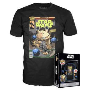Funko Boxed Tee: Star Wars EP1 The Phantom Menace Anniversary - Jar Jar Binks - Large - T-Shirt - Vêtements - Idée de à Manches Courtes pour Les Adultes Les Hommes et Les Femmes