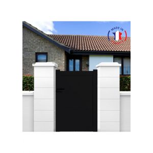 Portillon aluminium mod&egrave;le plein en kit dimensions L.1000 (entre piliers) x H.1700 mm Couleurs Blanc (RAL 9010)
