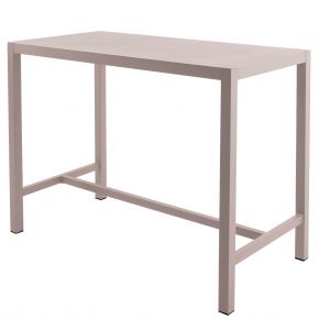 Image de Table de bar rectangulaire en aluminium coloris muscade