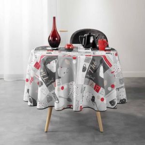 Image de Nappe antitac ronde Diamètre 180 cm Café & t Gris Ø 180