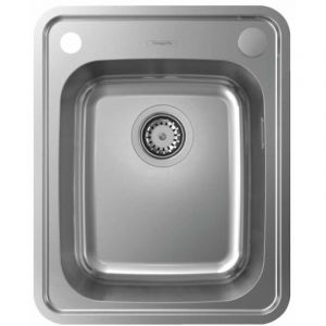 Hansgrohe Evier &agrave; encastrer 1 bac S41 340 avec vidage auto inox