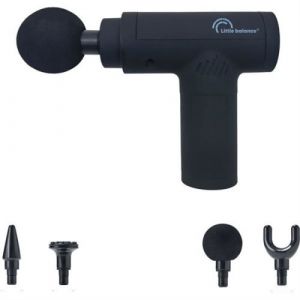 Little balance 8787 Sport Relax, Pistolet de massage, Appareil de massage électrique pour tissus profonds, 4 têtes de massage interchangeables, 6 vitesses, Relaxation, Auto massage, Noir