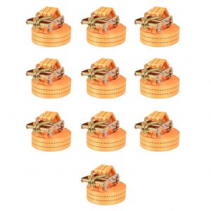 VidaXL Sangle d?arrimage à cliquet 10 pcs 1 tonne 6 m x 38 mm Orange